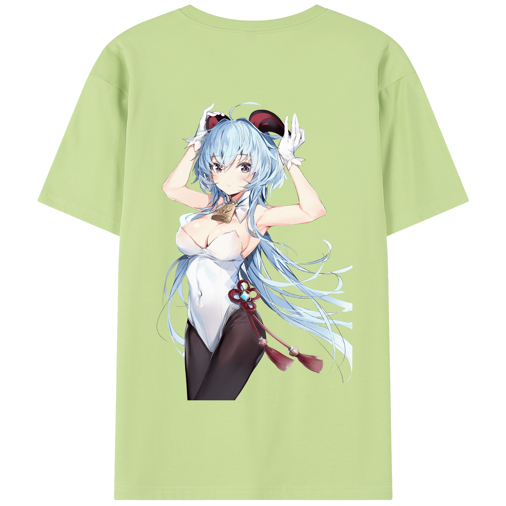 げんし神 甘雨 かんう genshin Ganyu 綿100％半袖Tシャツ（背面プリント）